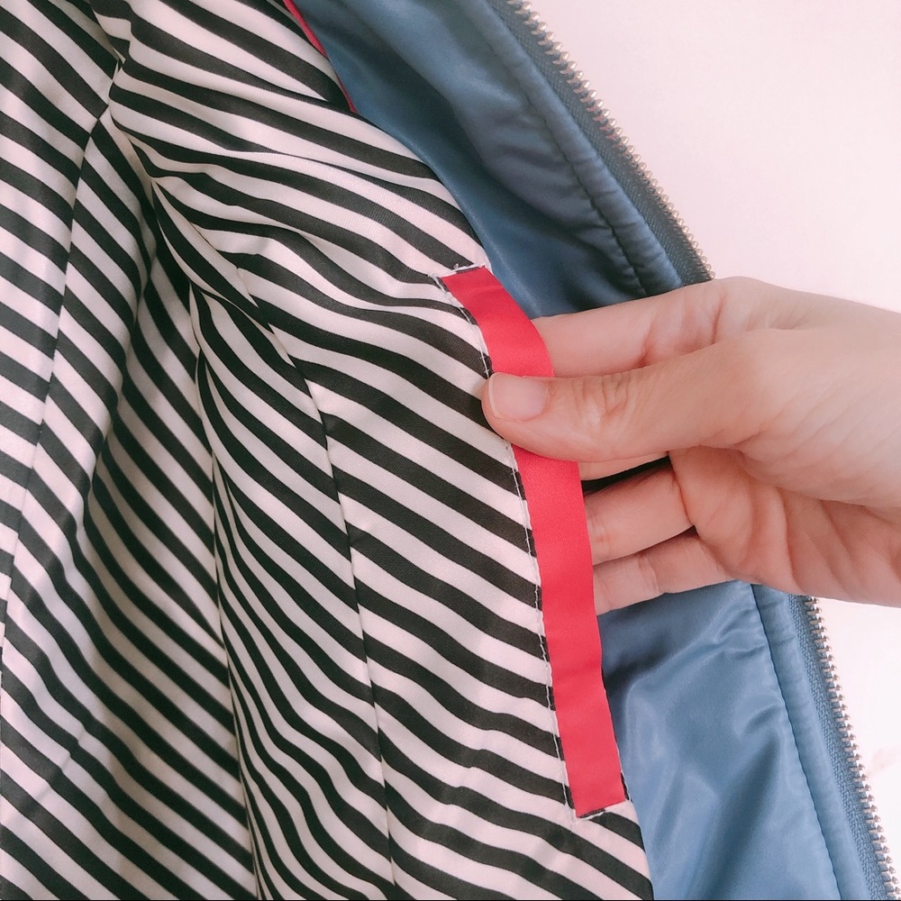 Kate Spade ♠️ Blue Quilted Packable Hood Jacket - Picture 6 of 8